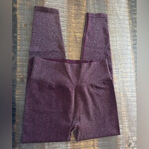Victoria’s Secret Pink Leggings Burgundy Silver Size Large